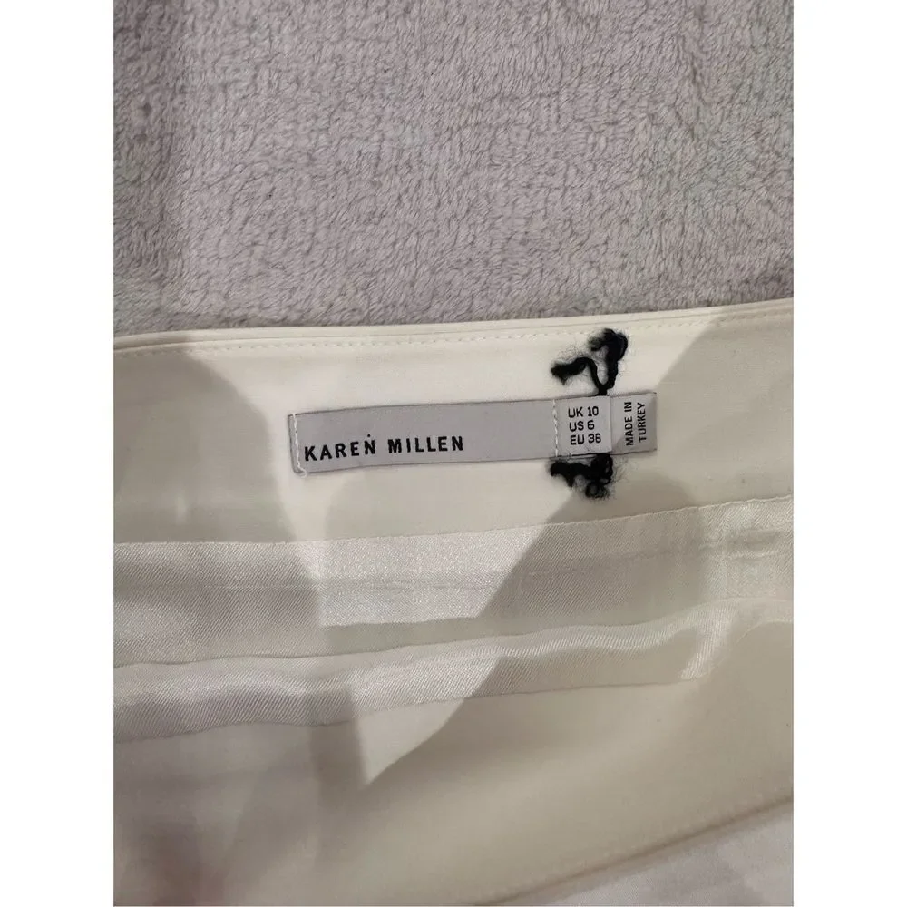 KAREN MILLEN us size 6 women’s skirt black and white with zippers - Picture 2 of 3
